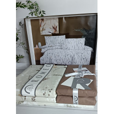 Poplin Flora kahve постіль з поплин.  розмір. Romeo home Туреччина.
