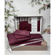 Lisa bordo жакардова постільна білизна. Євро розмір. Туреччина Belizza