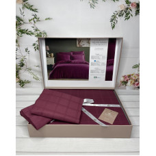 Square bordo жаккардова постіль, євро розмір. Belizza Туреччина.