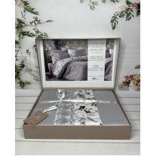 Olivia grey Сатиново постільна білизна. Євро розмір. Туреччина Belizza