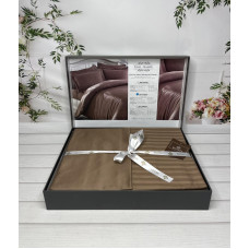 Line kahve Сатиново постільна білизна. Євро розмір. Туреччина Belizza