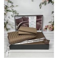 Line kahve Сатиново постільна білизна. Євро розмір. Туреччина Belizza