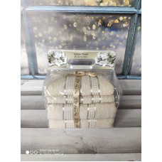 MaMe Bej 50x90 см.+70х140 см., 4 шт/уп. Рушники баня + обличчя. Бавовна.