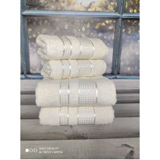 MaMe Krem 50x90 см.+70х140 см., 4 шт/уп. Рушники баня + обличчя. Бавовна.