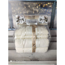 MaMe Krem 50x90 см.+70х140 см., 4 шт/уп. Рушники баня + обличчя. Бавовна.