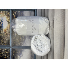 Beyaz 160x200 см., бавовняне простирадло на резинці з наволочками. Majoli Туреччина.