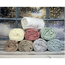 Kahve 180x200 см., бавовняне простирадло на резинці з наволочками. Majoli Туреччина.