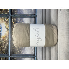 Bej 160x200 см., бавовняне простирадло на резинці з наволочками. Majoli Туреччина.