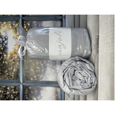 Gri 180x200 см., бавовняне простирадло на резинці з наволочками. Majoli Туреччина.