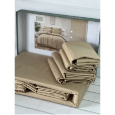 Bej сатинова постільна білизна євро розміру. Word of dream.