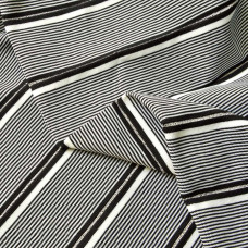 Манжет трикотажний довяз для рукавів та коміру 21 см смуги чорно/білі