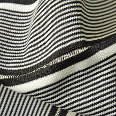 Манжет трикотажний довяз для рукавів та коміру 21 см смуги чорно/білі