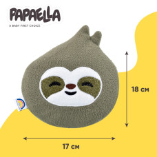 Подушка грілка іграшка для дітей PAPAELLA від коліків та газиків з насінням льону 18х18 см лінивець зі льном льон