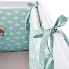 Бортик захисний в дитяче ліжечко 198х42 см PAPAELLA см м'ята антиалергенний бавовна