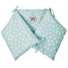 Бортик захисний в дитяче ліжечко 198х42 см PAPAELLA см м'ята антиалергенний бавовна