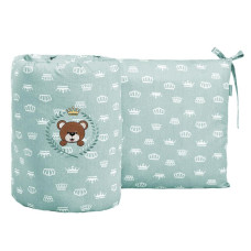 Бортик захисний в дитяче ліжечко 198х42 см PAPAELLA см м'ята антиалергенний бавовна