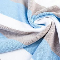 Плед дитячий трикотажний 70х90 см PAPAELLA з шапочкою бавовна натуральна в'язаний блакитна