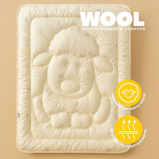 Ковдра дитяча зимова вовняна 100х135 см PAPAELLA натуральна вовна тепла для дітей