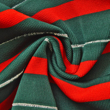 Манжет трикотажний довяз для рукавів та коміру 21 см червоно зелений