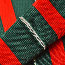 Манжет трикотажний довяз для рукавів та коміру 21 см червоно зелений