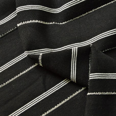 Манжет трикотажний довяз для рукавів та коміру 21 см чорно-білі смуги