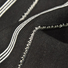 Манжет трикотажний довяз для рукавів та коміру 21 см чорно-білі смуги