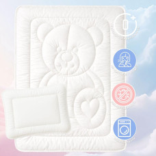 Набір дитячий для сну в ліжечко PAPAELLA ковдра 100х135 см та подушка 40х60 см антиалергенна зимова