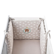 Бортик захисний в дитяче ліжечко 198х42 см PAPAELLA см беж антиалергенний бавовна