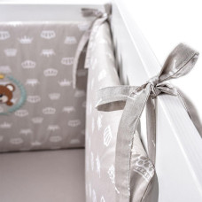 Бортик захисний в дитяче ліжечко 198х42 см PAPAELLA см беж антиалергенний бавовна