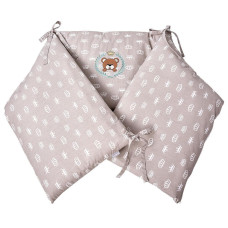 Бортик захисний в дитяче ліжечко 198х42 см PAPAELLA см беж антиалергенний бавовна