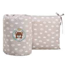 Бортик захисний в дитяче ліжечко 198х42 см PAPAELLA см беж антиалергенний бавовна