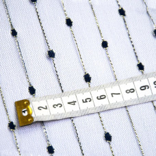 Тканина Сітка Візерунок ланцюжок т/синя