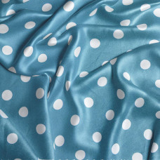 Тканина атлас, шовк стрейч горошок мор хвиля
