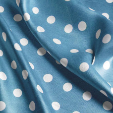 Тканина атлас шовк стрейч горошок морський бриз