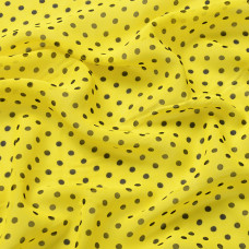 Тканина Шифон Горохи асорти дрібні лимон