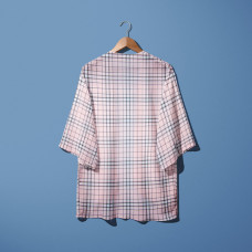 Тканина шифон принт клітина рожевий