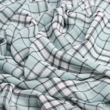 Тканина шифон принт клітина бірюза