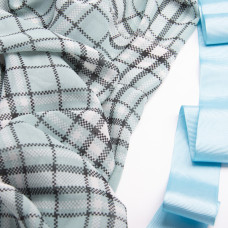 Тканина шифон принт клітина бірюза