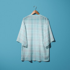 Тканина шифон принт клітина бірюза