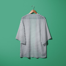 Тканина шифон принт зігзаг діагональ чорний