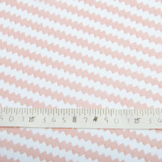 Тканина шифон принт зігзаг діагональ персик