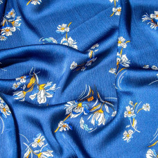 Тканина атлас креш Ніно синій