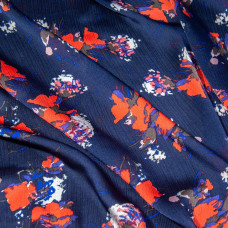 Тканина атлас креш примха темно синій