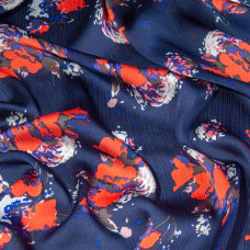 Тканина атлас креш примха темно синій