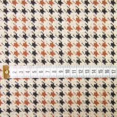 Тканина трикотаж оріон крем/теракот/чорний