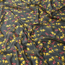 Тканина Шифон софт фрезії чорна