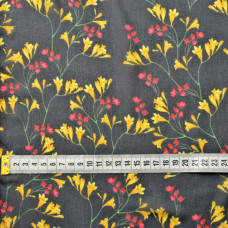 Тканина Шифон софт фрезії чорна