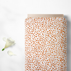 Тканина плательна штапель лайт хмаринки білий кориця