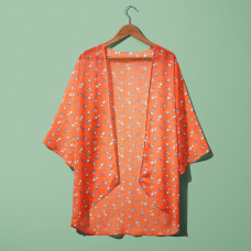 Тканина шифон креп букет помаранч