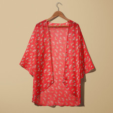 Тканина шифон креп букет червоний